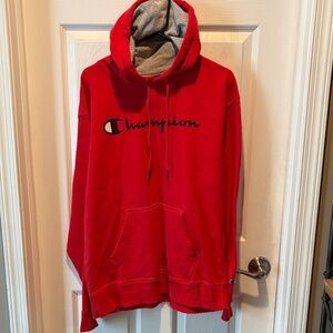 Champion Red and Gray Men's Hoodie